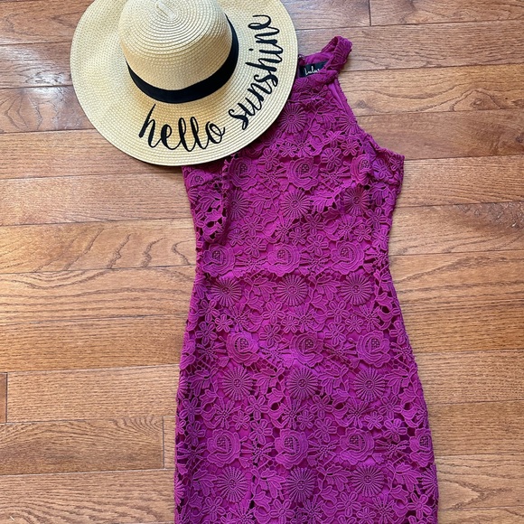 Lulus Love Poem Magenta Lace Dress - Picture 4 of 13